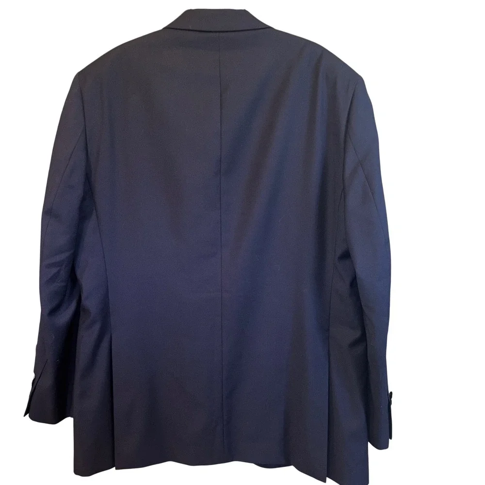 Jos. A. Bank Traveler Blazer 44 Long Navy Blue 100% Wool Tailored Fit Sport Coat